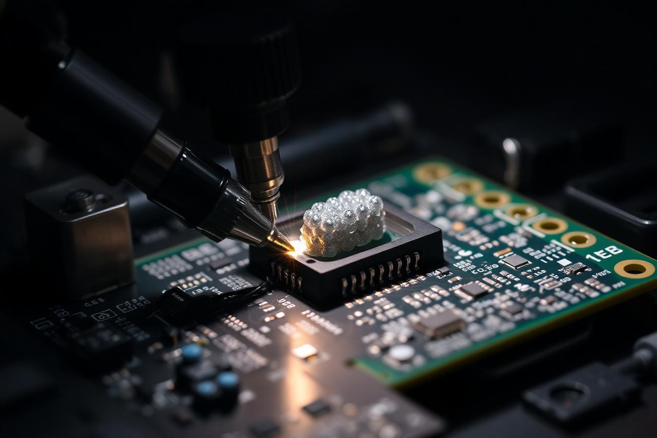 BGA rework station reworking a ball grid array component on a circuit board