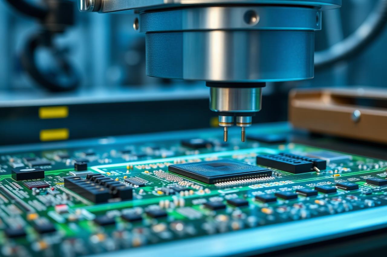Surface-mount placement head positioning components onto a printed circuit board